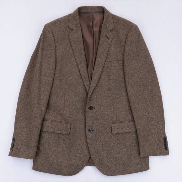 J Crew Sport Coat 40R Brown Herringbone Moon Yorkshire Tweed Blazer - Picture 5 of 12